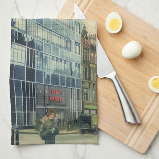 ヴィンテージデイリー表現建物オン艦隊通り キッチンタオル (四つ折り)