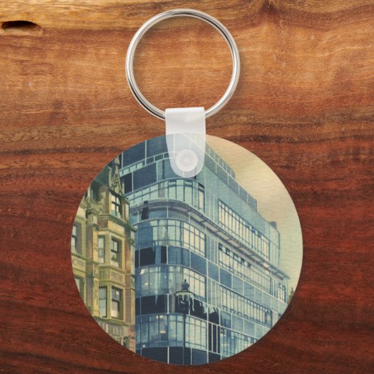 ヴィンテージデイリー表現建物オン艦隊通り キーホルダー (正面)