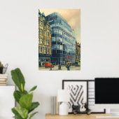 ヴィンテージデイリー表現建物オン艦隊通り ポスター (ホームオフィス)