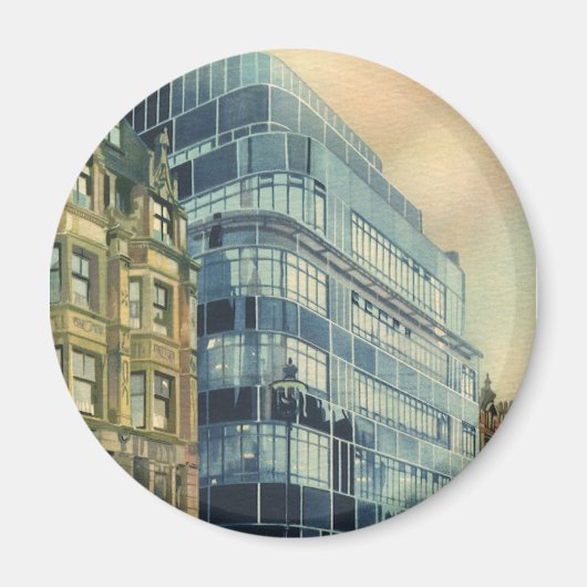 ヴィンテージデイリー表現建物オン艦隊通り マグネット (正面)