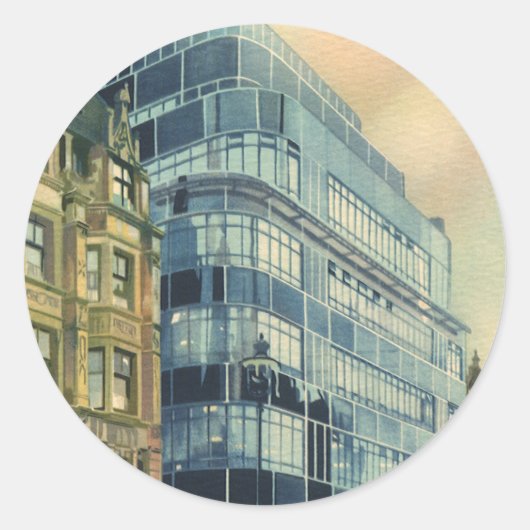 ヴィンテージデイリー表現建物オン艦隊通り ラウンドシール (正面)