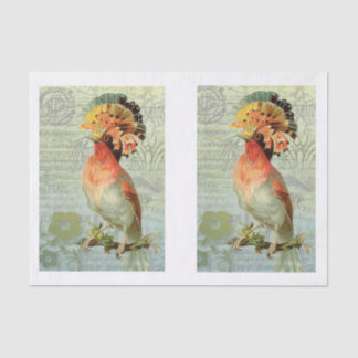 ヴィンテージデカカラフルップアートバード 薄葉紙