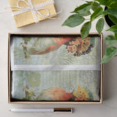 ヴィンテージデカカラフルップアートバード 薄葉紙 (ギフト)