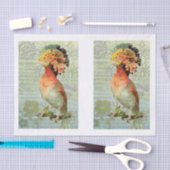 ヴィンテージデカカラフルップアートバード 薄葉紙 (クラフト)