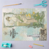 *~*ヴィンテージデカップウーマンアールヌーボーAR23 薄葉紙 (クラフト)