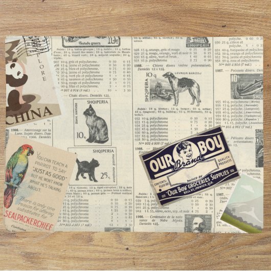 ヴィンテージデカップエフエメラスタンプトラベル 薄葉紙