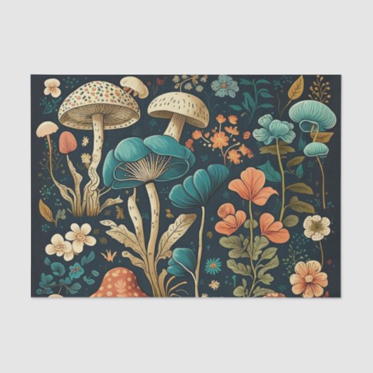 ヴィンテージデカップキノコ&フローラコレクション 薄葉紙 (正面)
