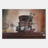 ヴィンテージデカップステームパンクアート抽象芸術 ラッピングペーパーシート (正面2)