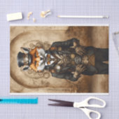 ヴィンテージデカップステームパンクキツネ 薄葉紙 (クラフト)