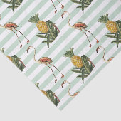 ヴィンテージデカップフラミンゴとパイナップルパターン 薄葉紙 (詳細)