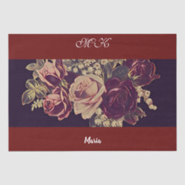 ヴィンテージデカップブルゴーニュバラカスタムアートワーク 薄葉紙