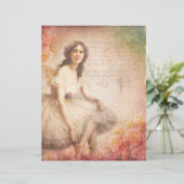 ヴィンテージデカップレディビクトリアンスクラップブック紙 (スタンド正面)