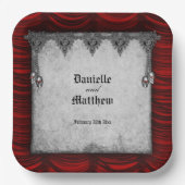 ヴィンテージデカデンスオールドパーチメントゴシック結婚ズ ペーパープレート (正面)