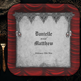 ヴィンテージデカデンスオールドパーチメントゴシック結婚ズ ペーパープレート