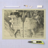 ヴィンテージデカフランスのップキャッスルカントリー側 薄葉紙 (クラフト)