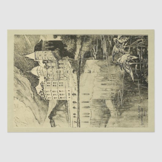 ヴィンテージデカフランスのップキャッスルカントリー側 薄葉紙 (正面)