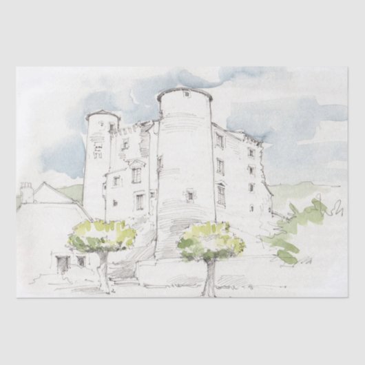 ヴィンテージデカフランスのップシャトー地方 薄葉紙 (正面)