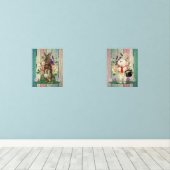 ヴィンテージデカールスタイルイースターバニーズフラワー (ウッドフロア)