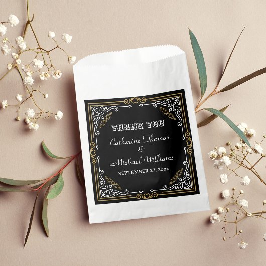 ヴィンテージデコアーエレガントト白黒結婚金ゴールド フェイバーバッグ