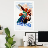 ヴィンテージデコイタリアンスキー旅行 ポスター (ホームオフィス)