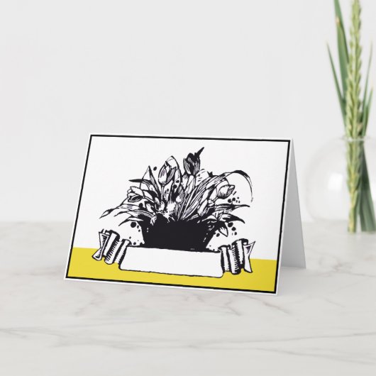 ヴィンテージデコウッドカットスタイル花籠 シーズンカード (正面)