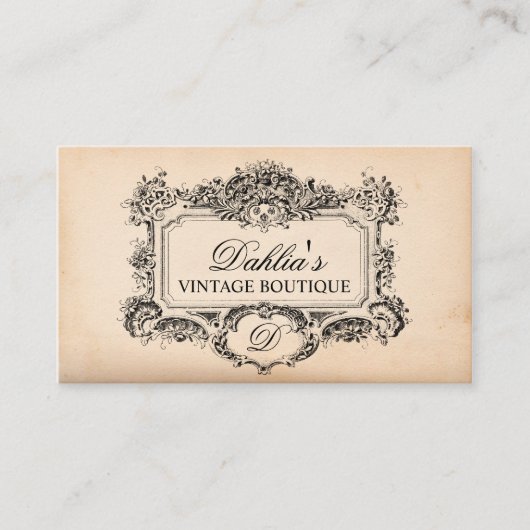 ヴィンテージデコエレガントレーションファッションブティック 名刺 (正面)