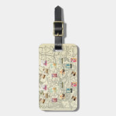 ヴィンテージデコップエフエマラ旅行切手マップ ラゲッジタグ (正面縦)