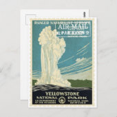 ヴィンテージデコップドイエローストーンパークスタンプ ポストカード (正面/裏面)