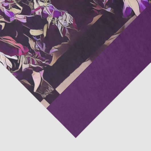 ヴィンテージデコパージュバイオレットフラワーズカスタムアートワーク 薄葉紙 (詳細)