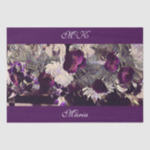 ヴィンテージデコパージュバイオレットフラワーズカスタムアートワーク 薄葉紙 (正面)
