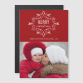 ヴィンテージデコフェスティバルの葉メリークリスマスフォト (正面/裏面)