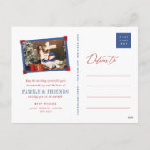 ヴィンテージデコフェスティバルの葉メリークリスマスフォト シーズンポストカード (裏面)