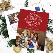 ヴィンテージデコフェスティバルの葉メリークリスマスフォト シーズンポストカード