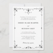 ヴィンテージデコフレームカントリーウェスタンフォーマルズ結婚 招待状 (正面)