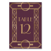 ヴィンテージデコフレームバーガンディ結婚金ゴールド テーブルナンバー (裏面)