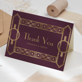 ヴィンテージデコフレームブルゴーニュ金ゴールド結婚ズサンキュー カード