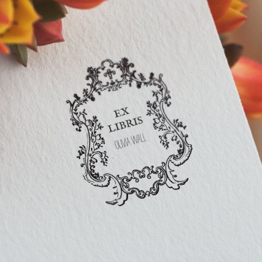 ヴィンテージデコフレーム蔵書票exライブリッシュ ラバースタンプ