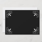 ヴィンテージデコブラックアンドホワイトタイポグラフィ結婚ズ セーブザデート (裏面)