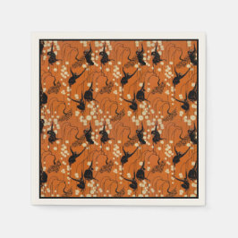 ヴィンテージデコモンキーパターン紙ナプキンス スタンダードカクテルナプキン