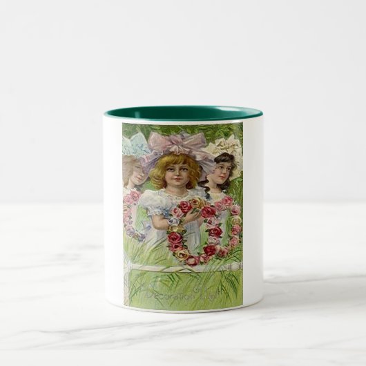 ヴィンテージデコレーションデイガール ツートーンマグカップ (中央)