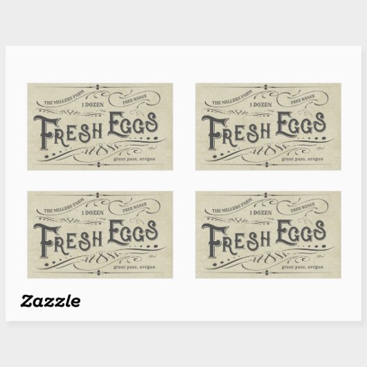 ヴィンテージデコースカートンステッカー 長方形シール (シート)