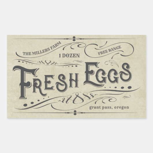 ヴィンテージデコースカートンステッカー 長方形シール (正面)