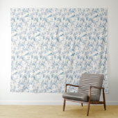 ヴィンテージデコーフランスのル、ヴィンテージ、青フローラ春 タペストリー (インサイチュ(横))