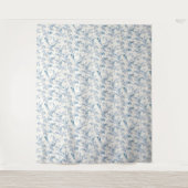 ヴィンテージデコーフランスのル、ヴィンテージ、青フローラ春 タペストリー (正面)