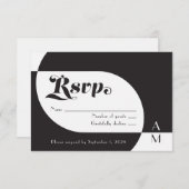 ヴィンテージデコ白黒 出欠カード (正面/裏面)