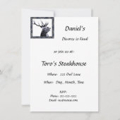 ヴィンテージデザインの鹿の離婚またはカのオーダーパーティー 招待状 (裏面)