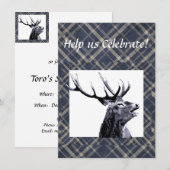 ヴィンテージデザインの鹿の離婚またはカスタムパーティー 招待状 (正面/裏面)