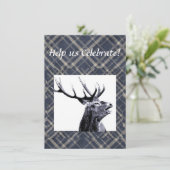 ヴィンテージデザインの鹿の離婚またはカスタムパーティー 招待状 (スタンド正面)