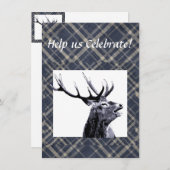 ヴィンテージデザインの鹿の離婚またはカスタムパーティ 招待状 (正面/裏面)