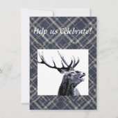 ヴィンテージデザインの鹿の離婚またはカスタムパーティ 招待状 (正面)